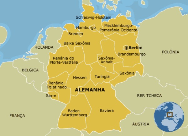 Germany map with its borders