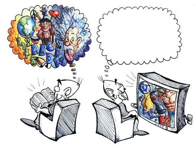 Who stimulates the brain the most: television or books?