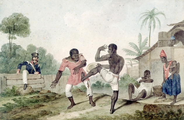 Negroes fighting (1824), by Augustus Earle. Watercolor