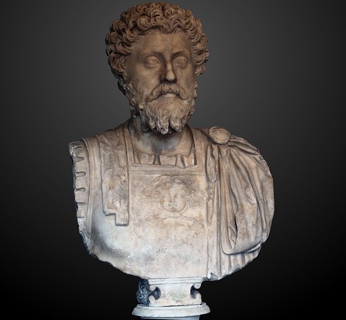 Bust of the Roman Emperor Marco Aurélio, representative of stoicism