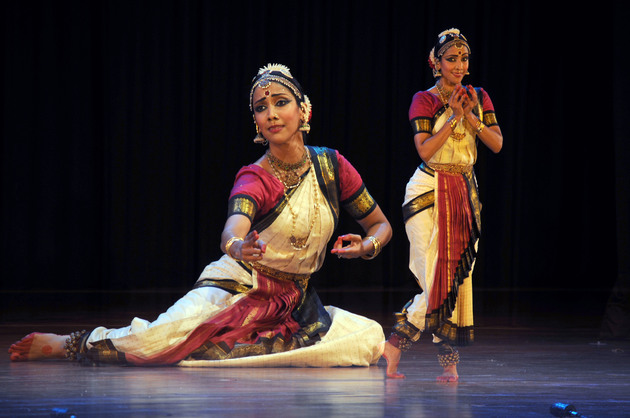 Ballerinas during a performance of Indian classical dance