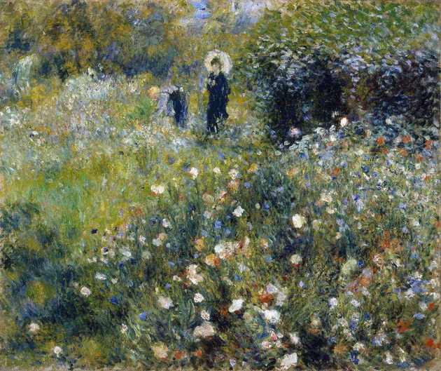 Woman with umbrella in the garden (1875), by Renoir, is an impressionist work