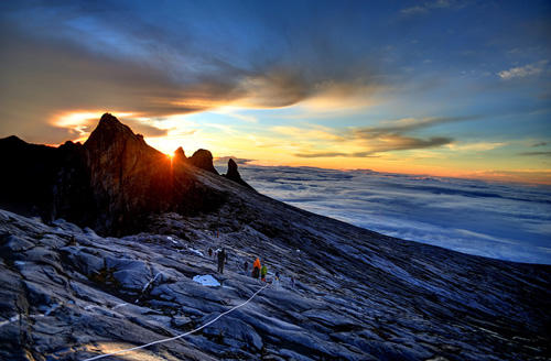 Mount Kinabalu, the largest mountain in Malaysia and the third largest in Asia.