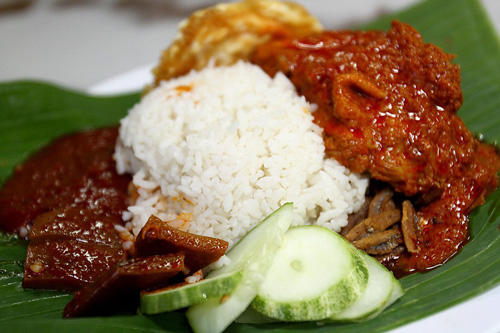Nasi Lemak, the national dish of Malaysia.