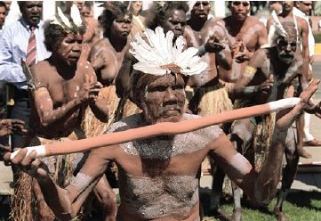 Primitive peoples of Australia (Aborigines).