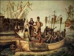 Christopher Columbus says goodbye to the Catholic Monarchs