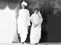 Gandhi and his wife in a 1902 photograph