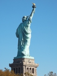 Rear view of the Statue of Liberty