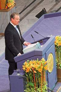 Al Gore receiving the Nobel Peace Prize in 2007