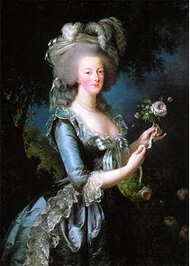 Queen Marie Antoinette, portrait made by Élisabeth Vigée Le Brun in 1783.