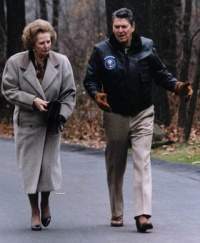 Ronald Reagan and Margaret Thatcher at Camp David ( 1986 )