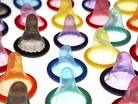 Different colors of male condom